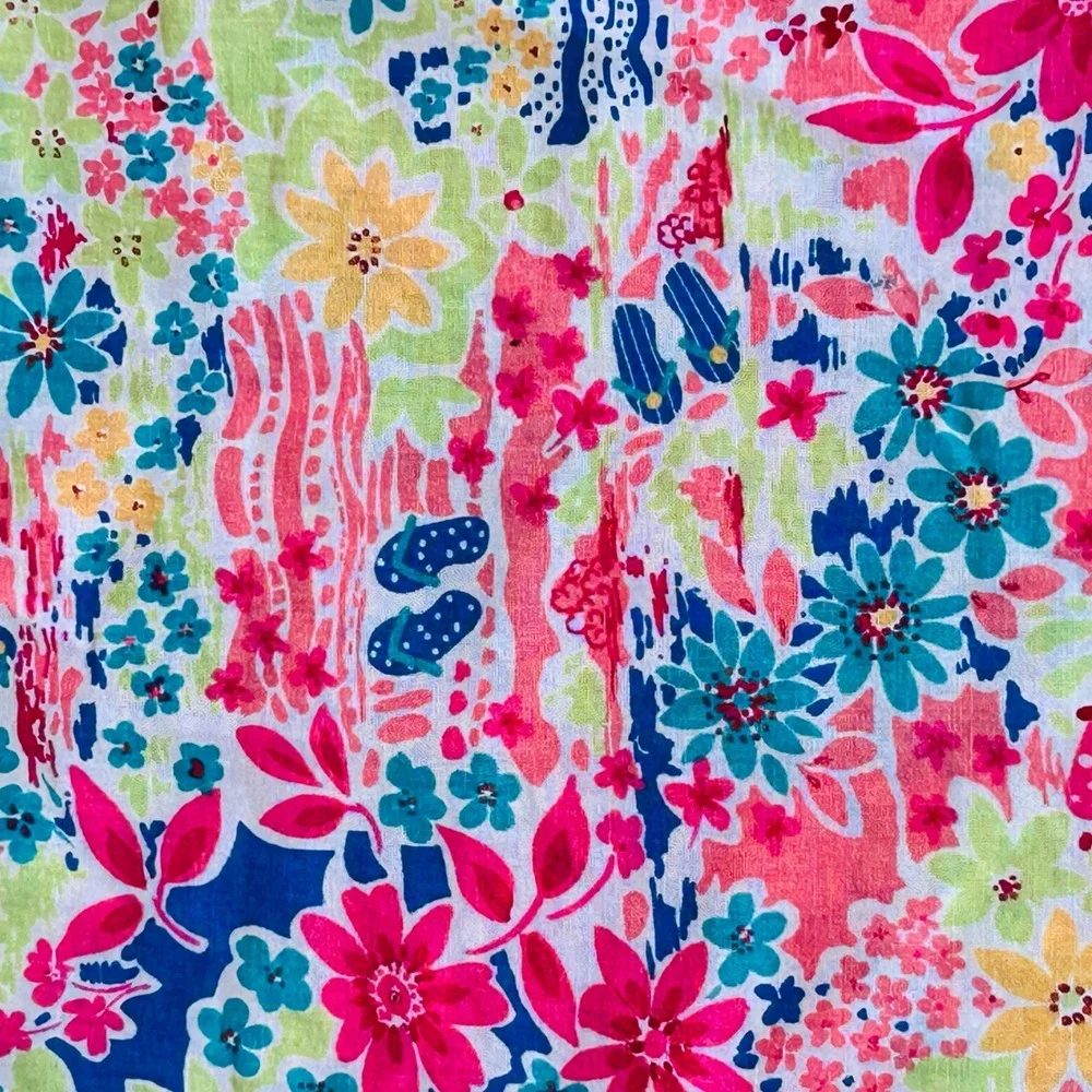 Christopher &‎ Banks women's colorful skirt linen tropical print floral M Petite